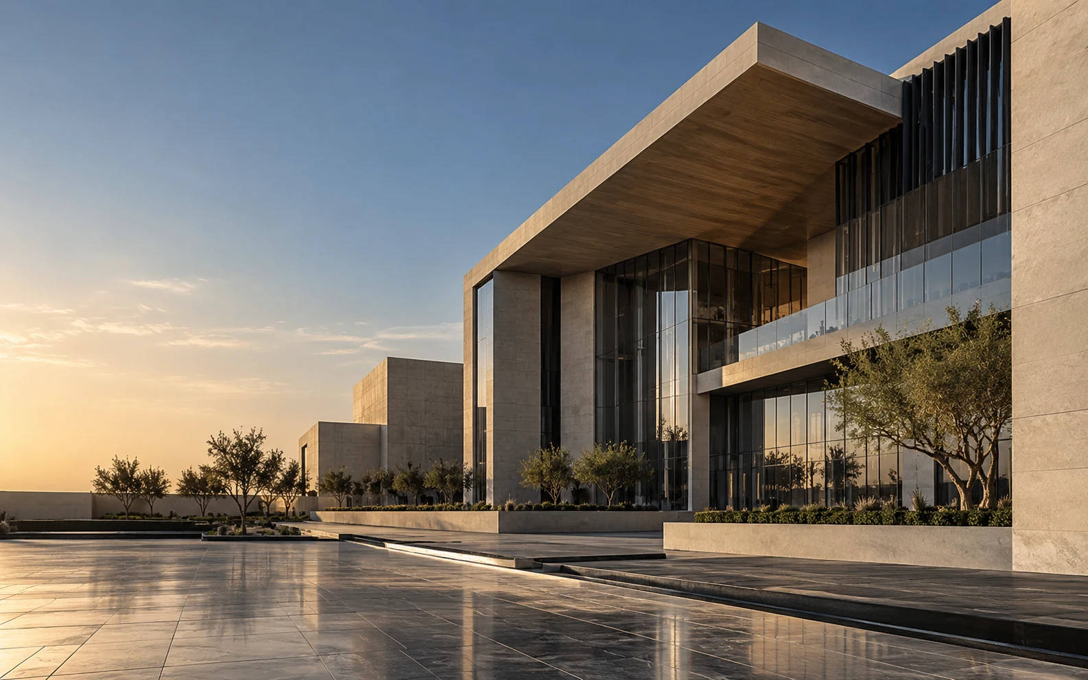 Illustrative contemporary commercial building